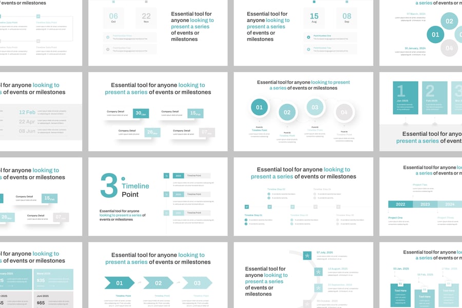 时间轴里程碑PPT模板 (PPTX)