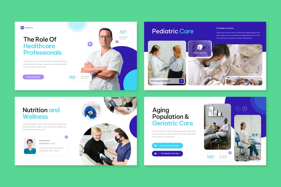 卫生保健PPT模板 (PPTX,PPT)