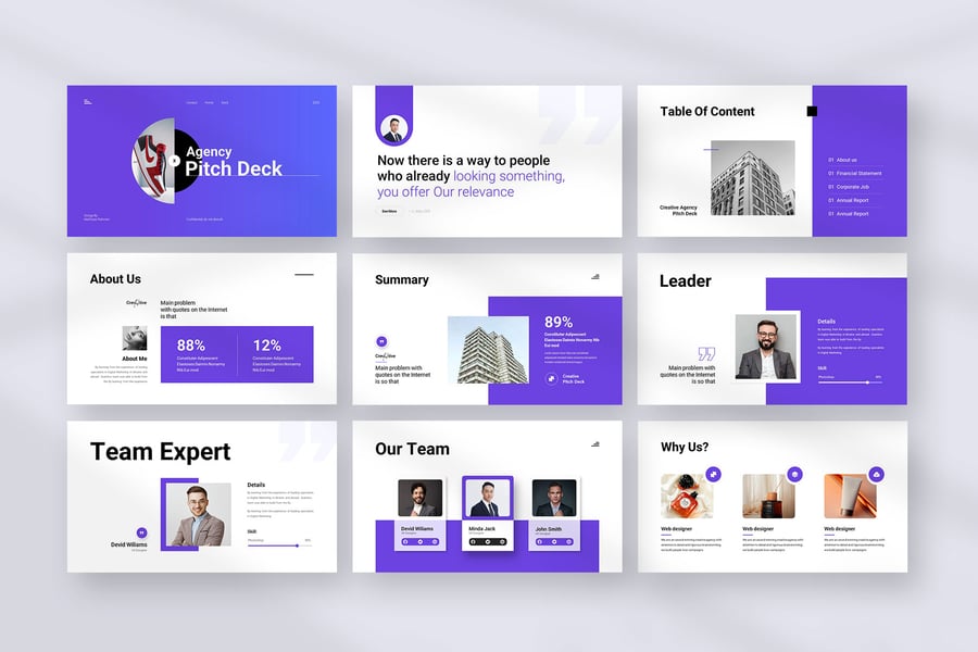 创意代理商的音调演示PPT模板 (PPTX)