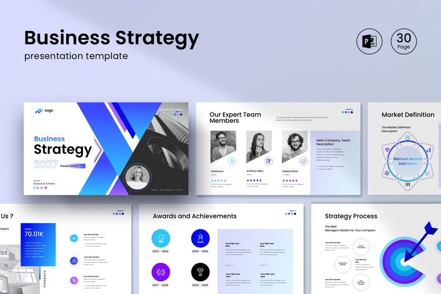 业务策略演示模板PPT模板 (PPTX)