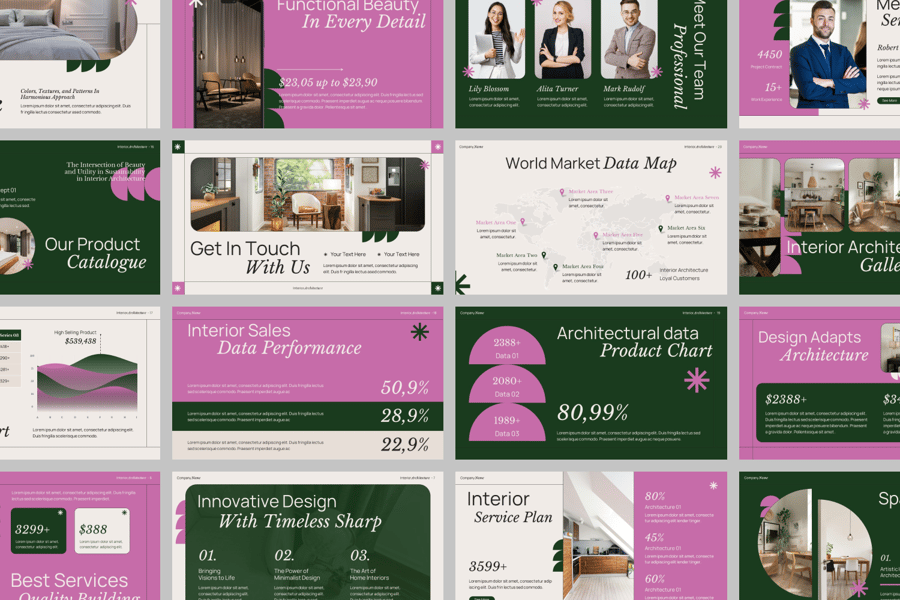 室内建筑PPT模板 (PPTX)