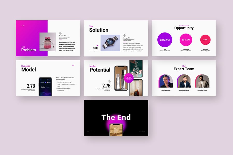 移动应用程序俯仰甲板PPT模板 (PPTX)