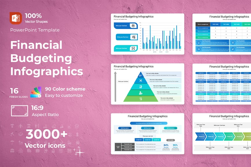 财务预算图表PPT模板 (PPTX)