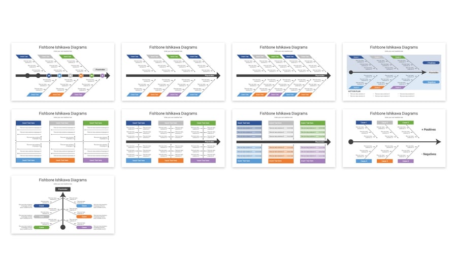 鱼骨图PPT模板 (PPTX,PDF)