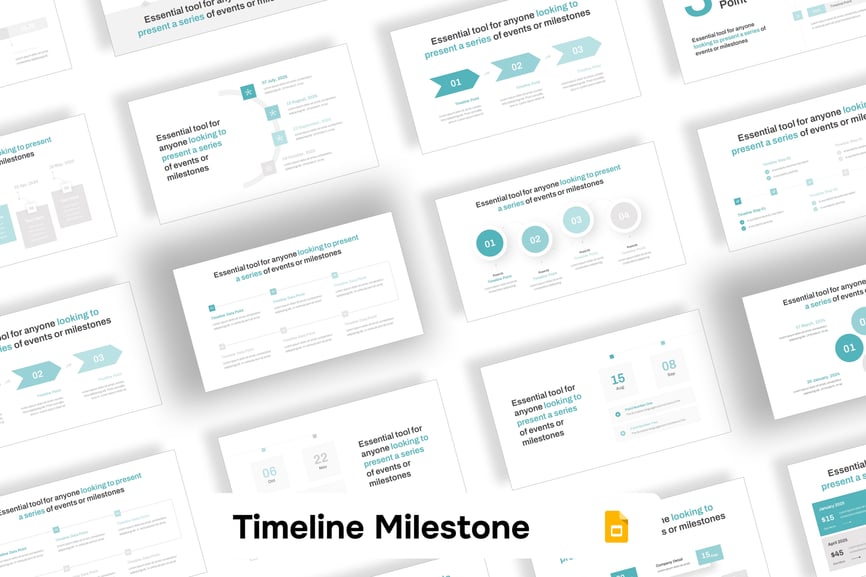 时间轴里程碑PPT模板 (PPTX)