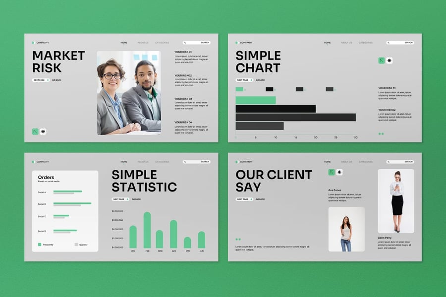 绿色现代商业计划PPT模板 (PPT,PPTX)