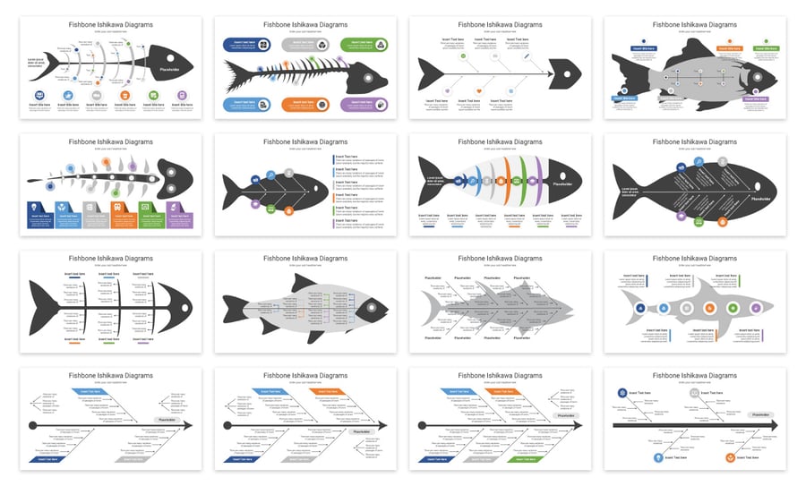 鱼骨图PPT模板 (PPTX,PDF)