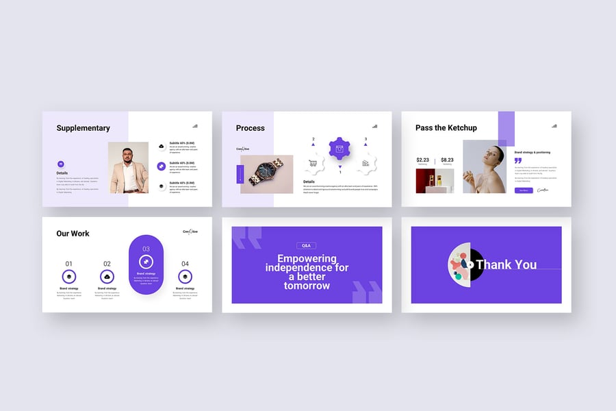 创意代理商的音调演示PPT模板 (PPTX)