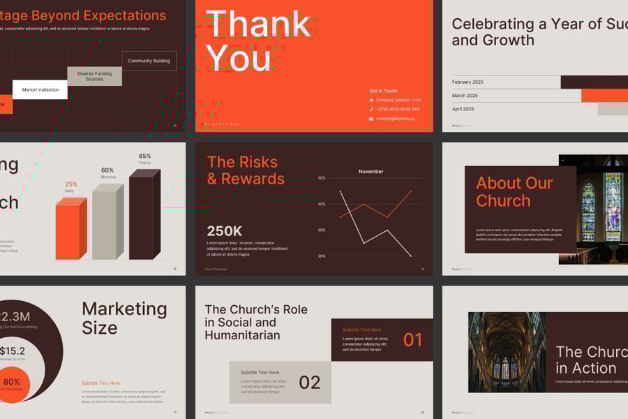 教堂介绍PPT模板 (PPTX)