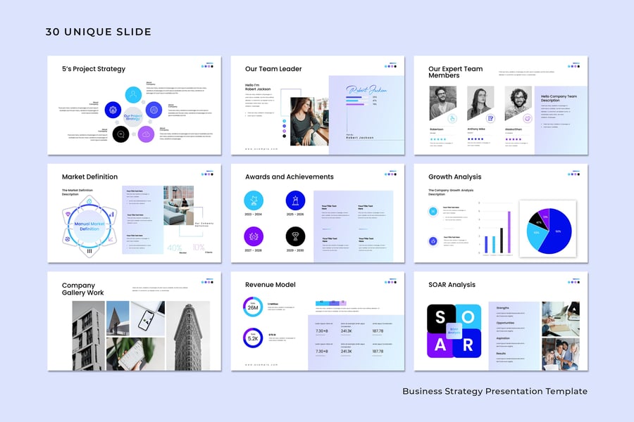 业务策略演示模板PPT模板 (PPTX)