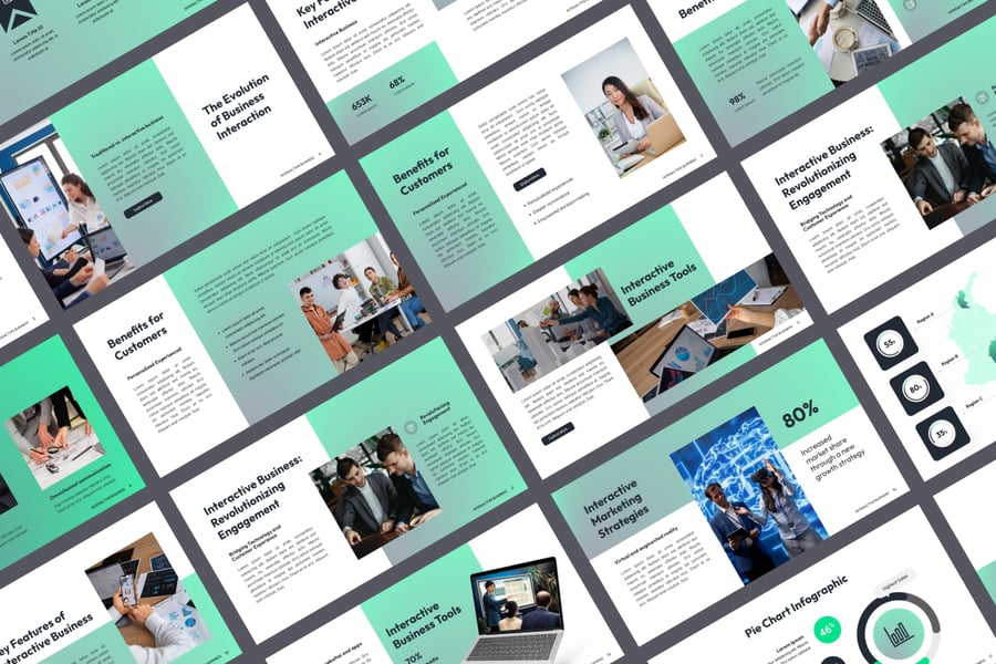 互动业务PPT模板 (PPTX)