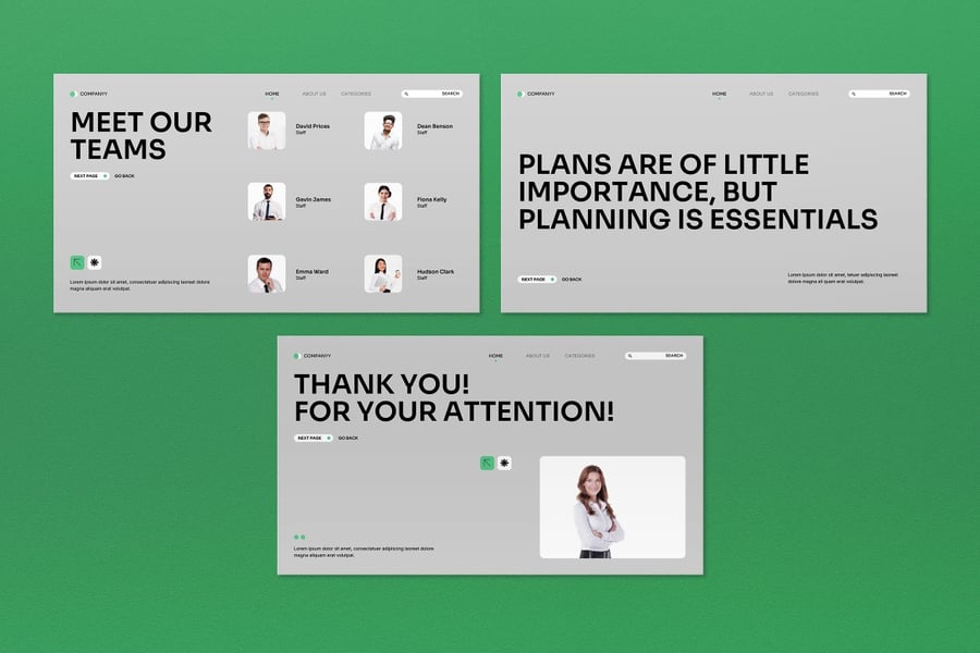 绿色现代商业计划PPT模板 (PPT,PPTX)