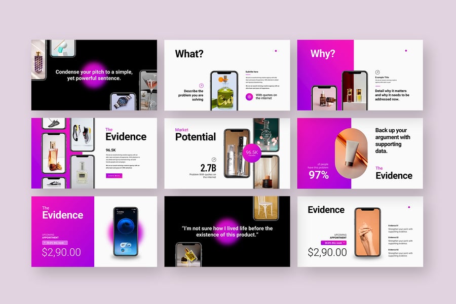 移动应用程序俯仰甲板PPT模板 (PPTX)