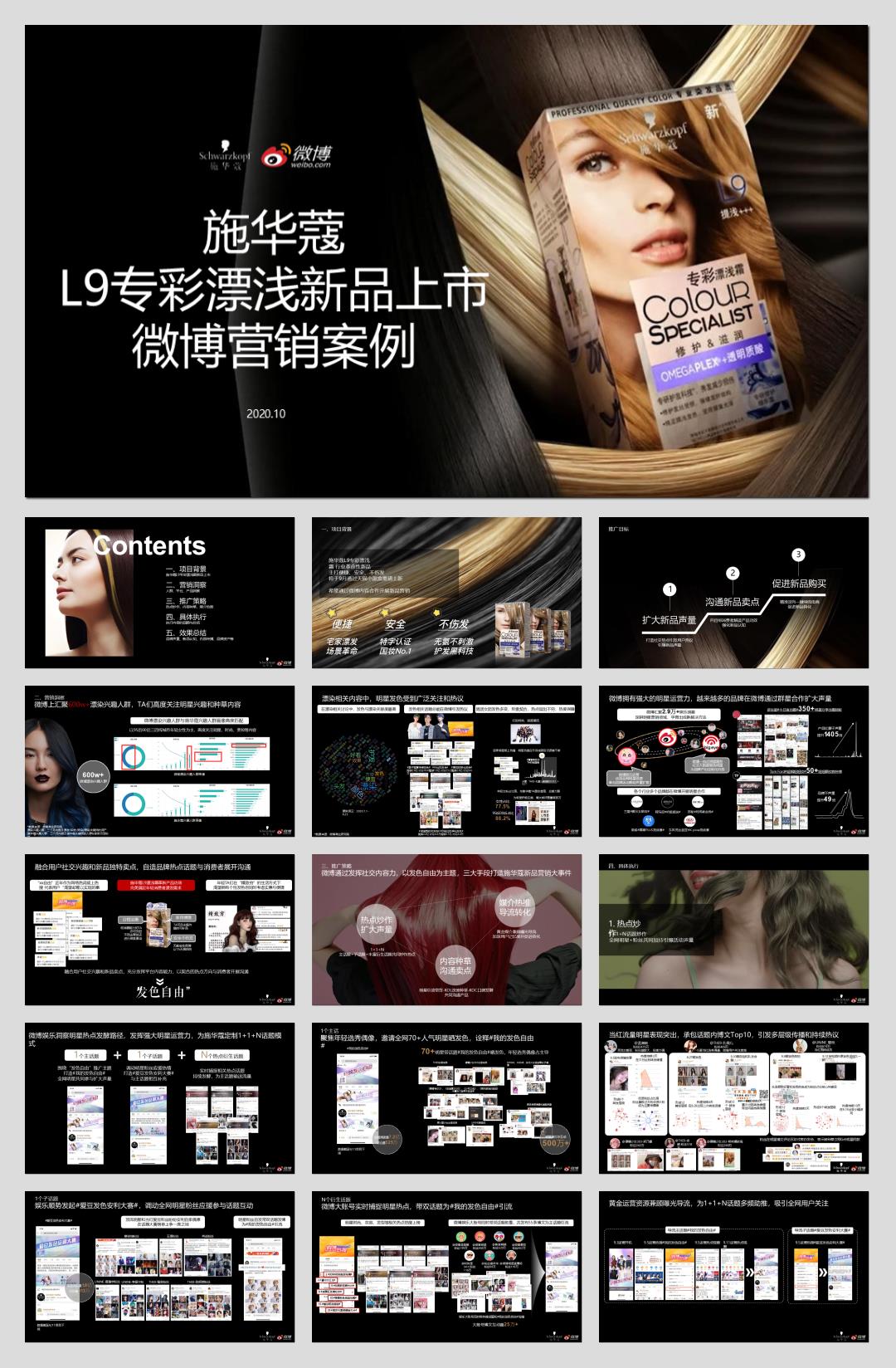 施华蔻L9专彩漂浅霜新品上市微博营销结案.pptx