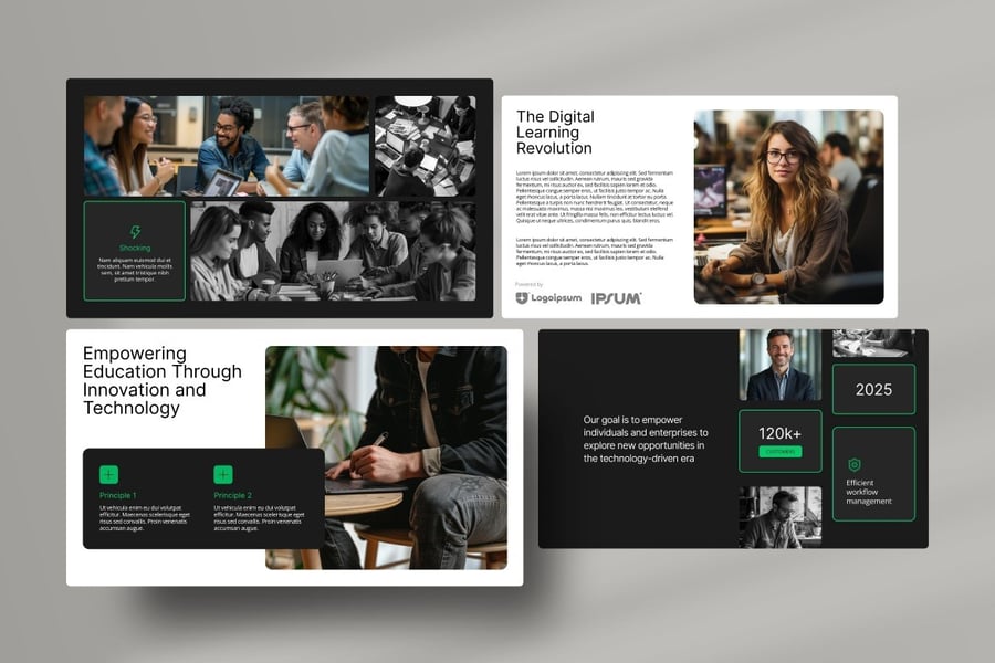 数字教育PPT模板 (PPTX)