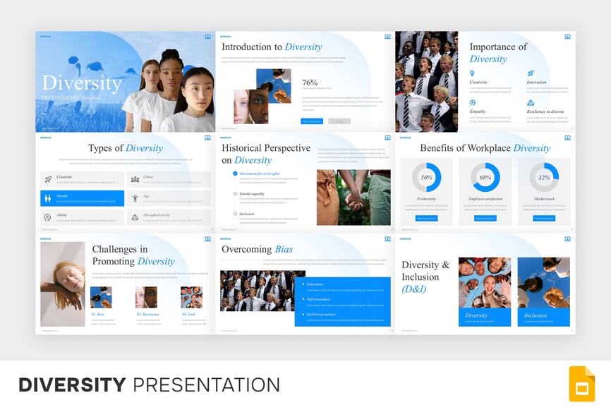 多样性社区PPT模板 (PPTX)
