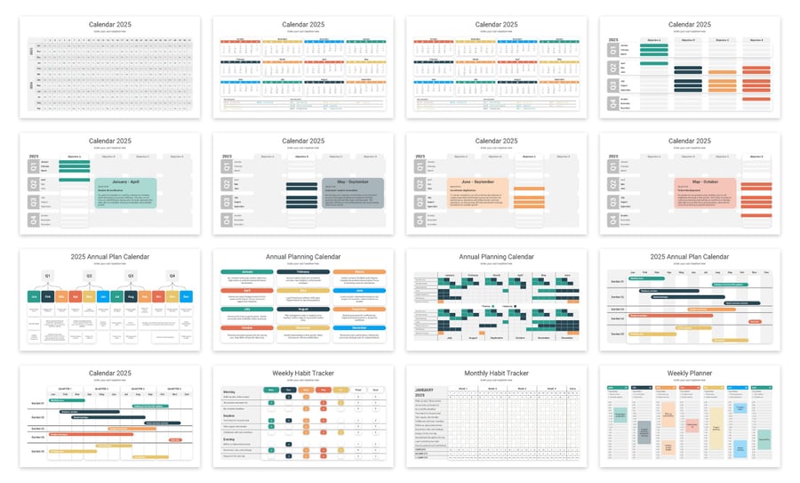 2025日历PPT模板 (PPTX,PDF)