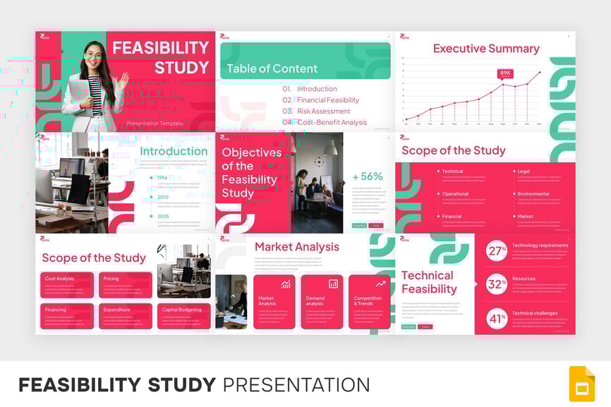 可行性研究PPT模板 (PPTX)