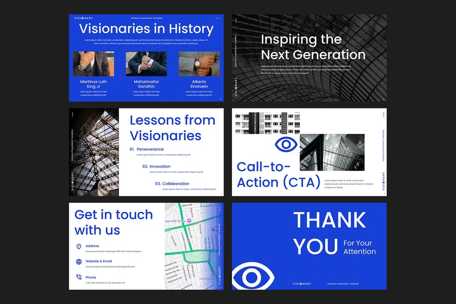 有远见的业务目标PPT模板 (PPTX)