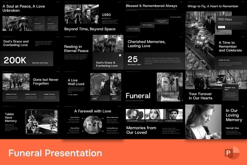 葬礼业务PPT模板 (PPTX)