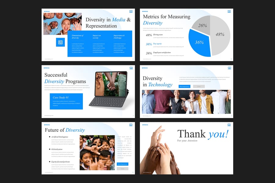 多样性社区PPT模板 (PPTX)