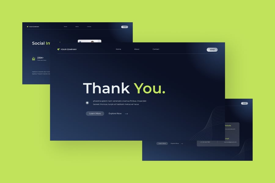 蓝色渐变UI UX UX现代公司资料PPT模板 (PPT,PPTX)