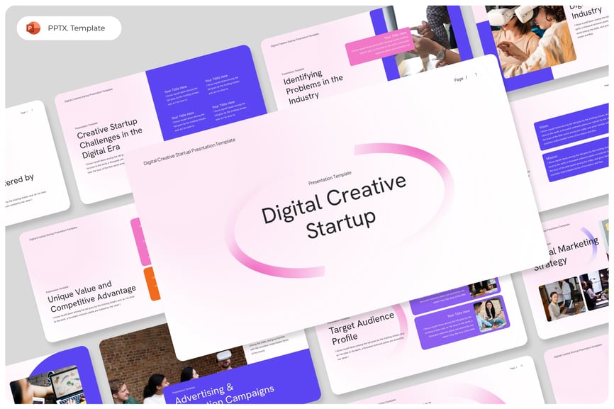 数字启动PPT模板 (PPTX)