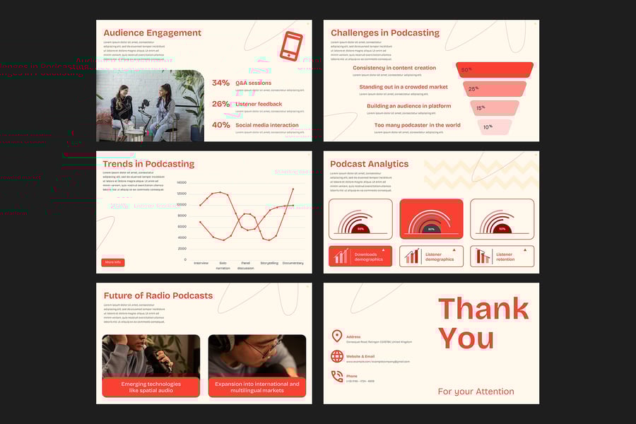 无线电播客PPT模板 (PPTX)