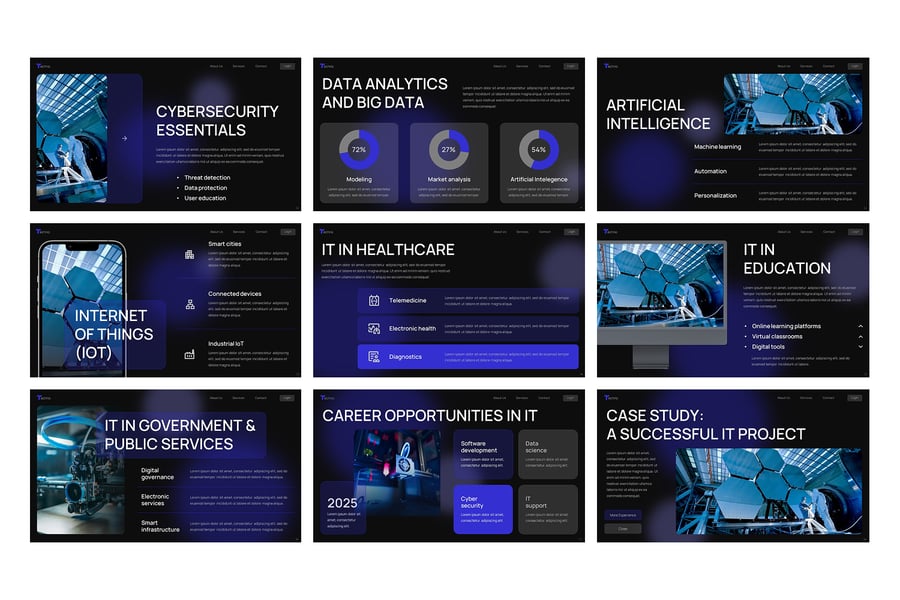 信息技术PPT模板 (PPTX)