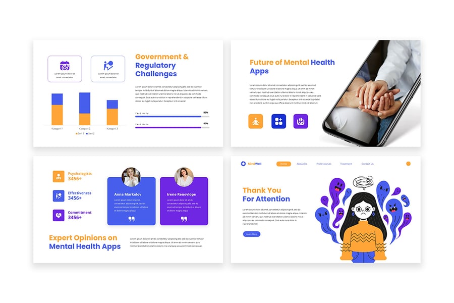 蓝色紫色案例研究PPT模板 (PPT,PPTX)