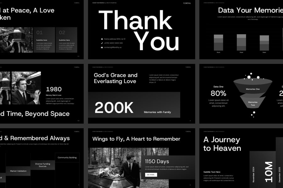 葬礼业务PPT模板 (PPTX)