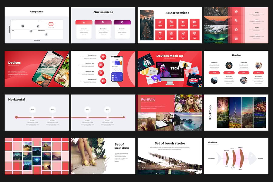 公司Pitch Deck互动动画提案PPT模板 (PPTX)