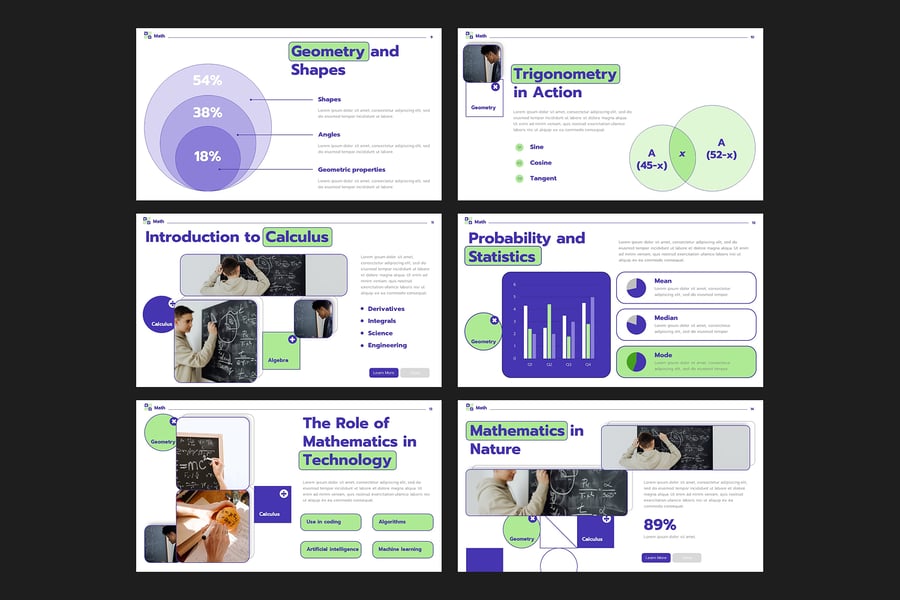 数学教育PPT模板 (PPTX)