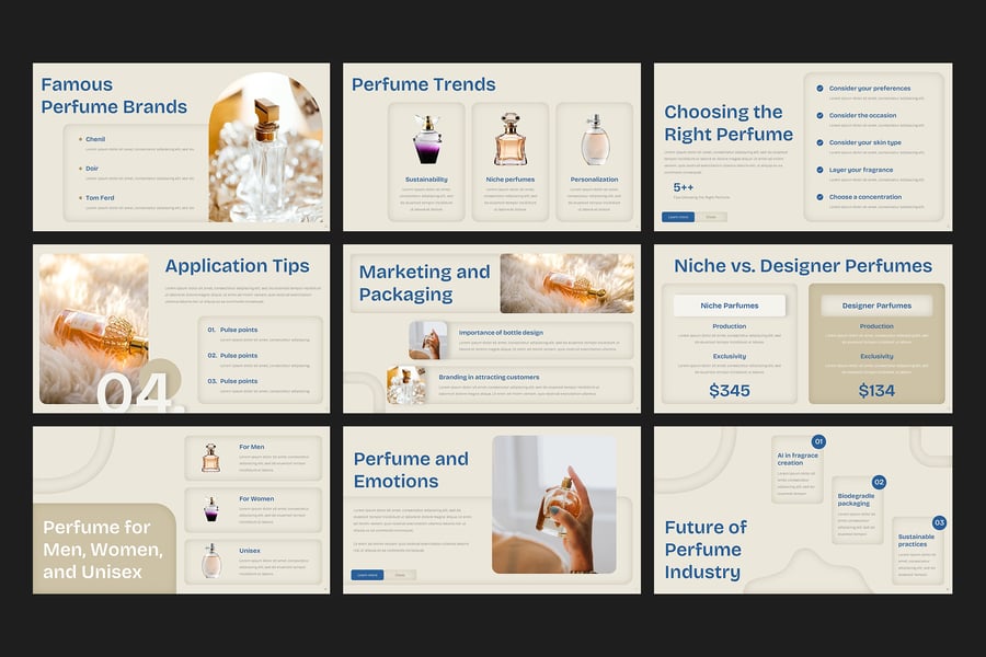 美丽香水PPT模板 (PPTX)