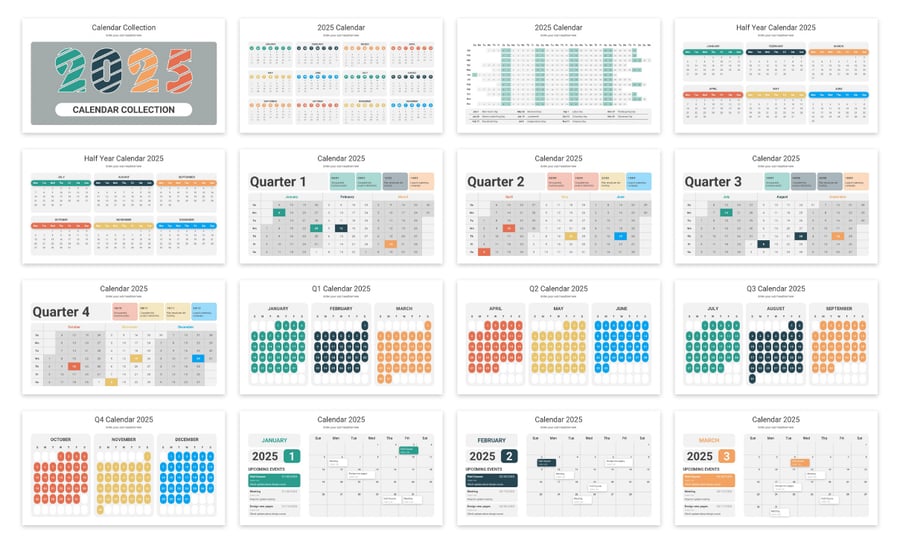 2025日历PPT模板 (PPTX,PDF)