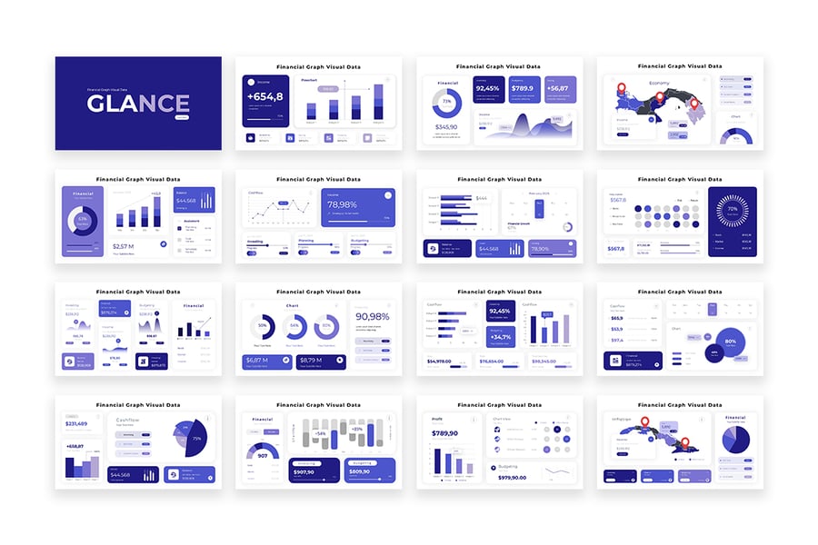 财务图形数据视觉图表PPT模板 (PPT,PPTX)