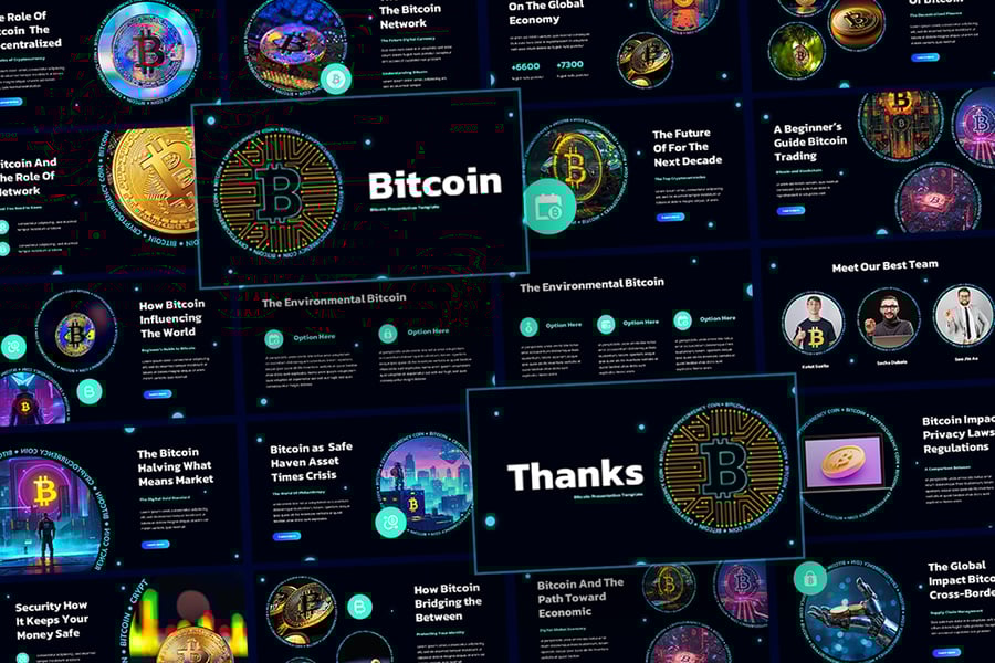 加密货币比特币PPT模板 (PPT,PPTX)