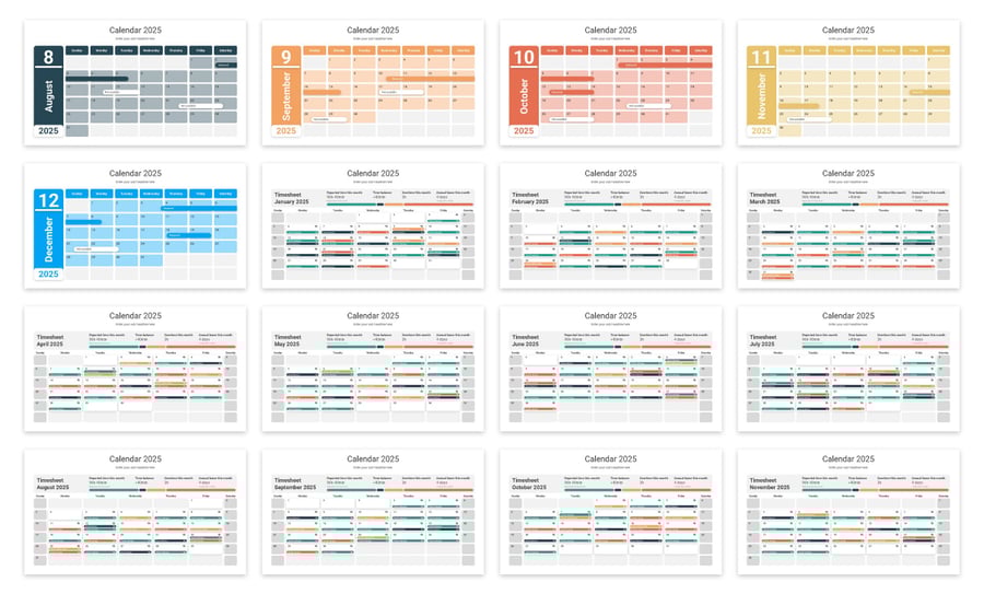 2025日历PPT模板 (PPTX,PDF)