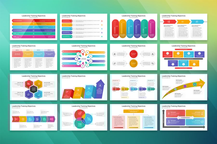 领导培训目标图PPT模板 (PPTX)
