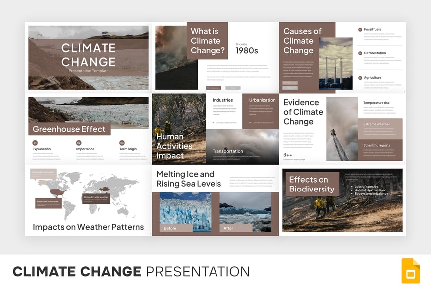 气候变化介绍PPT模板 (PPTX)
