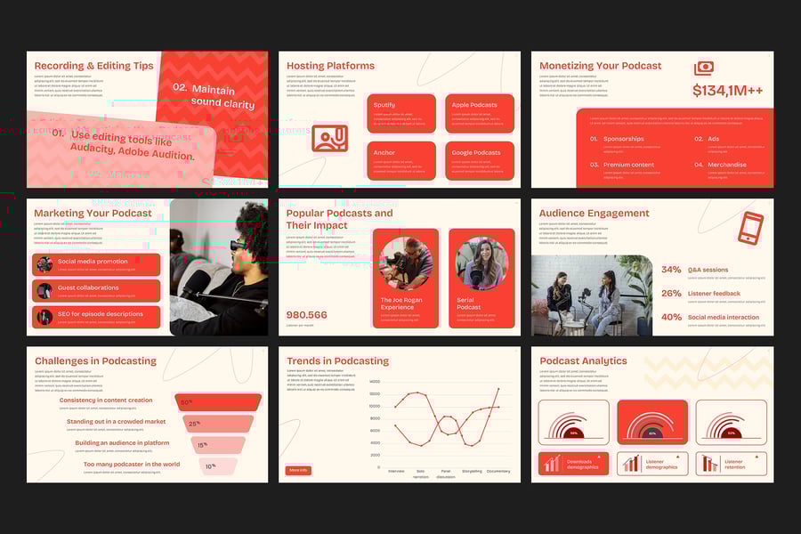 无线电播客PPT模板 (PPTX)