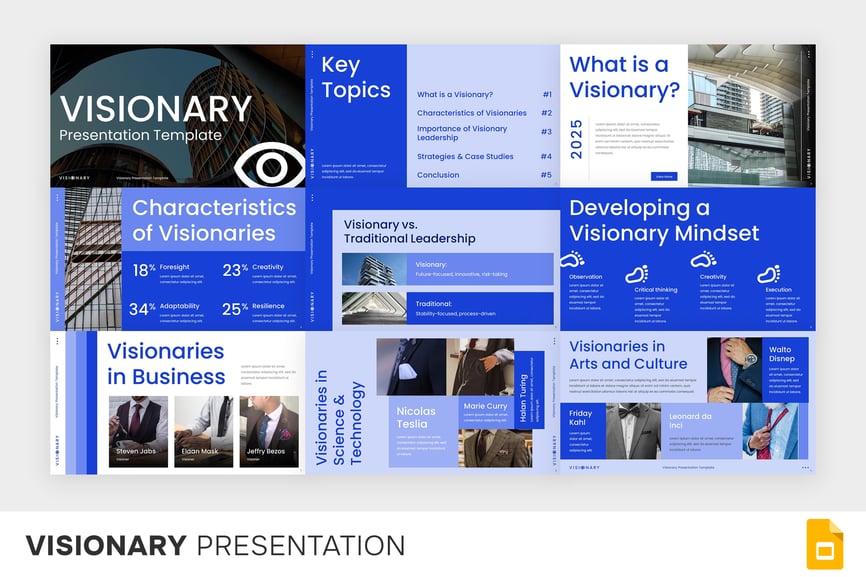 有远见的业务目标PPT模板 (PPTX)