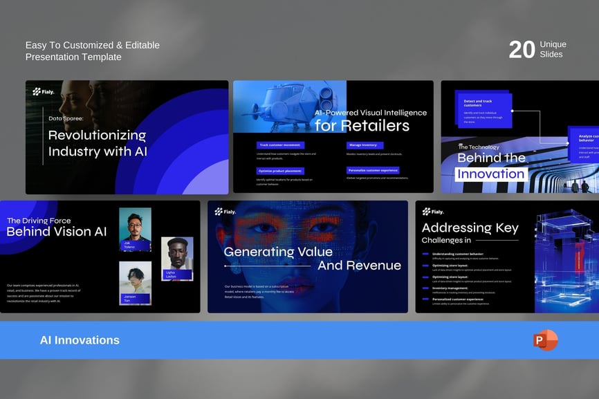 AI创新PPT模板 (PPTX)