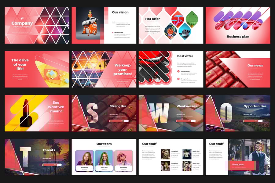 公司Pitch Deck互动动画提案PPT模板 (PPTX)