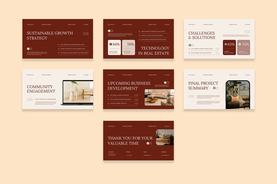 红米色极简主义公司概况PPT模板 (PPT,PPTX)