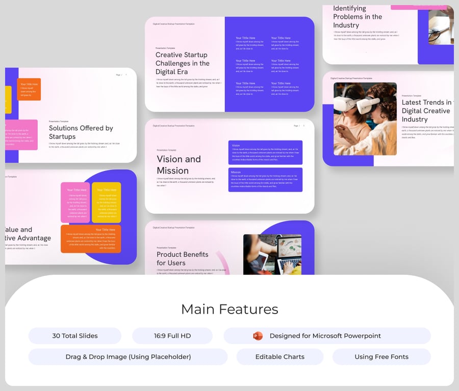 数字启动PPT模板 (PPTX)