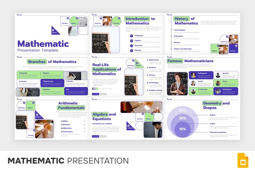 数学教育PPT模板 (PPTX)