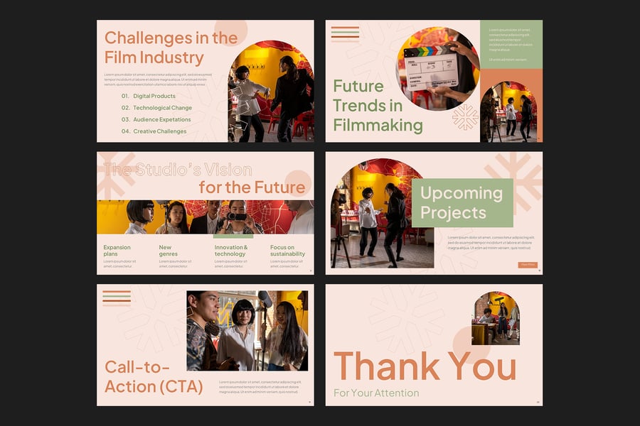 电影制片厂PPT模板 (PPTX)