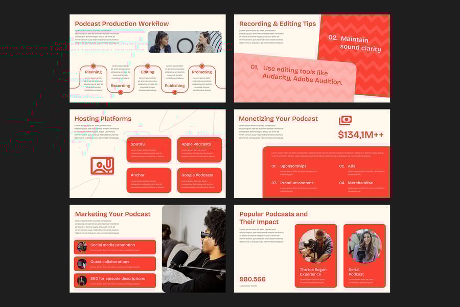 无线电播客PPT模板 (PPTX)