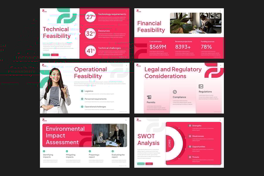 可行性研究PPT模板 (PPTX)